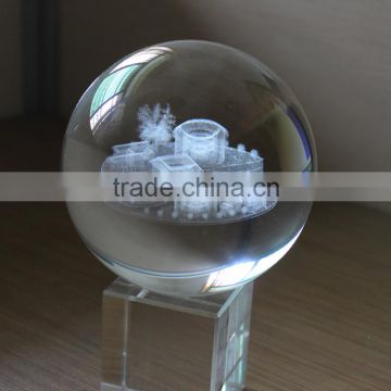 Cute 3d laser engraving crystal ball