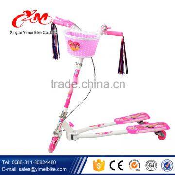 More popular with Girl Children Kids Scooter Front Basket,CE Scooter for Kids,Cheap Kids Plastic Mini Scooter with Foot Pedal