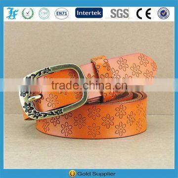 engraving flower woman leather belt with good quality wholesale