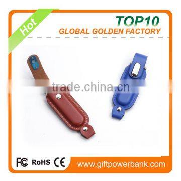  supplier leather pen usb disk with logo