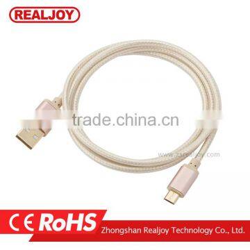 New 0.2m/1m/2m/3m Sample Order Mix Color Zinc Alloy Smartphone Braided Charging Data Micro 2.0 Usb Cable photo-2
