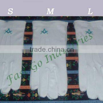 Masonic Gloves lodge Embroidery S,M,L size