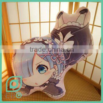 irregular shaped doll-like re: zero rem custom printed pillowcase