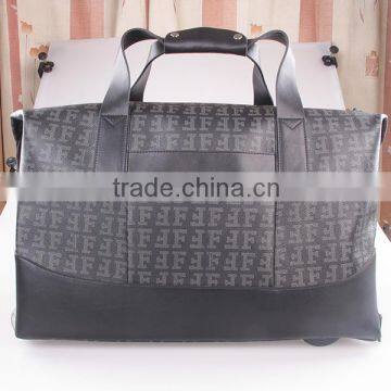 Travel Bag Set Printed PU and Genuine Leather Handmade Bags