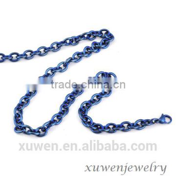 2mm IP blue plated cable shape stainless steel chain to make jewelry