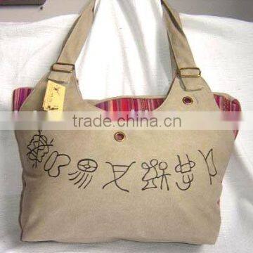 cotton with canvas shoulder bag