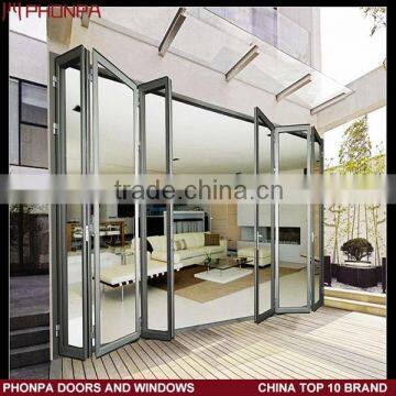 Exterior double lowes glass folding door for sale