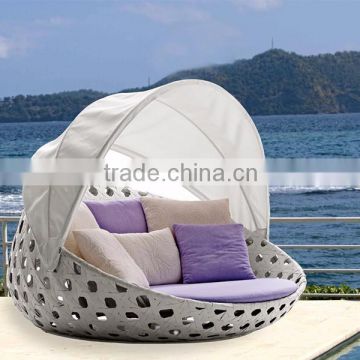 Luxury sunbed with canopy - Hole Weaving Wicker