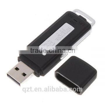 2 in 1 Mini 8GB USB Digital Audio Voice Recorder Dictaphone Flash Drive Disk WAV Format Black Color