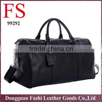 2016 Black Classic Style Large Wholesale Men Leather Travel Bag
