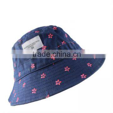 Pinky little loli wholesale custom printed dot cotton kid bucket hat