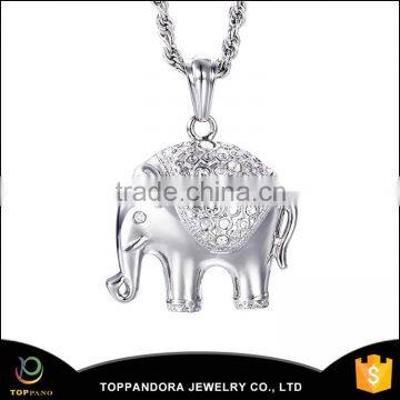 hot sale siliver color polished stainless steel elephant pendant