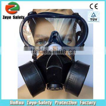 Double filter Chemical Respirator With Eye Glasses Gas Mask