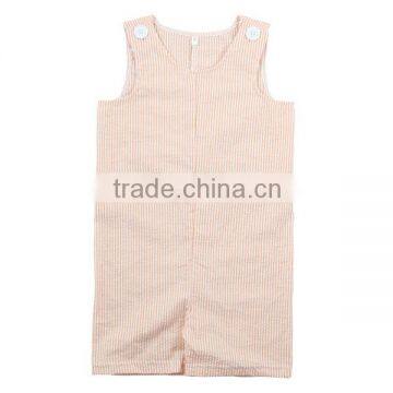 Wholesale 2016 spring summer outfit baby boy orange jon jon romper shortall seersucker one piece boy romper