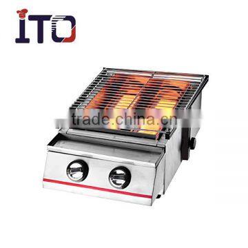 CS-J12 Stainless Steel Small Sized Gas BBQ Grill with 2 Burners