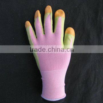 13 gauges nylon liner coating nitrile and double coated with finger protection against oils gloves