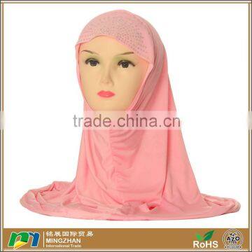 Womens pink hijab all in one hat and scarf combination