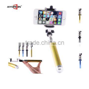 hot sales Bluetooth from the shaft portable in pocket flexible walking stick selfie stick with Bluetooth factory price