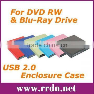 External USB2.0 Enclosure Case For DVD RW/Blu-ray Drive