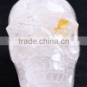 1.95kg Big Tourmaline Rock Crystal Skull for Sale