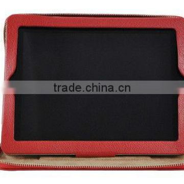 Zipper leather case for Ipad 2&3