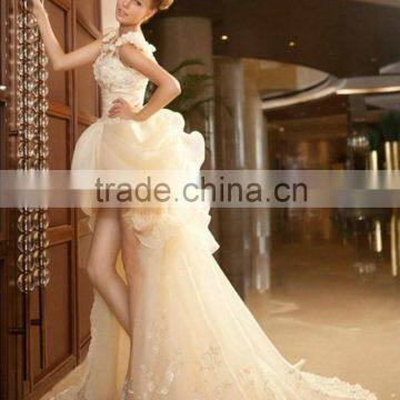 L72-6 New Arrival Latest Design ivory ball gown robe de cocktail front short long back cocktail dress