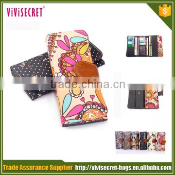 Factory supplier handbags purses fancy wallet with flowers in bulk for ladies