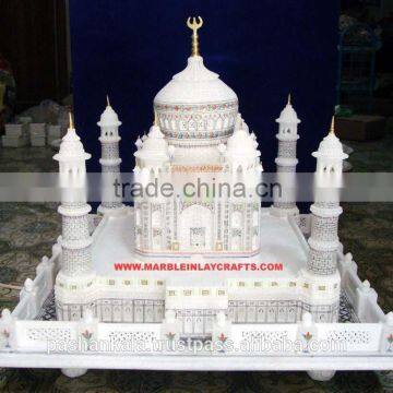 White Marble Taj Mahal Model Taj Mahal Replica, Home Decorative Marble Taj Mahal Replica Gift Item