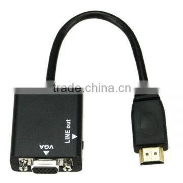 720P 1080i 1080P HDMI Male to VGA TV AV HDTV Converter Adapter With Audio Cable photo-2