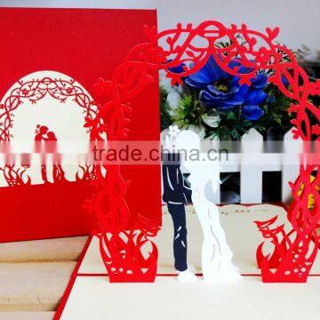 fairy 3d laser cutting pop up wedding cards