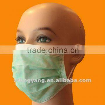 disposable green face mask ear loop with nose bar adjust