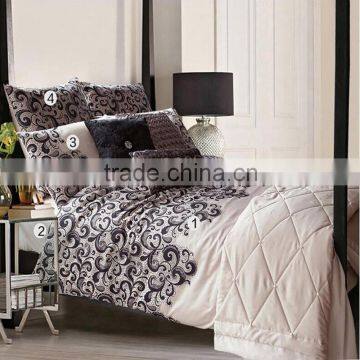 Newest bed cover embroidery bed cover designs 4pcs 100%cotton bed set duvet cover