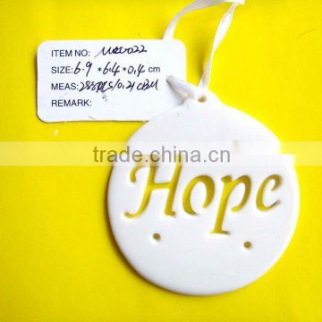 white porcelain hanging ornament