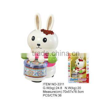 Music toys for kid electric rabbit play drum kid toy with light