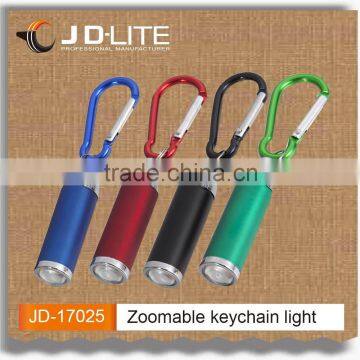 Mini Pocket Light Torch Tail Click Switch Zoom Adjustable Focus Battery Included LED Keychain Flashlight