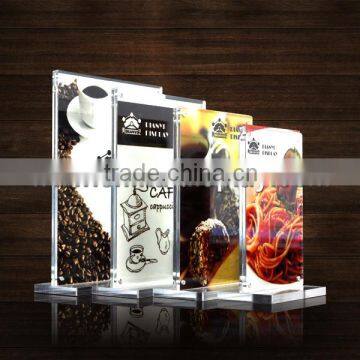 Clear Acrylic Material Acrylic Menu Tag Holder for Hotel, Restaurant
