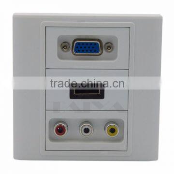 VGA HDMI 3RCA AV Wall Plate With Backside Female To Female Connector