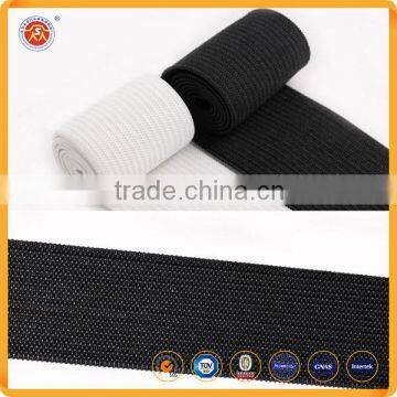 Manufacturer Black and White Wide Elongation Foldover Gripper Elastic Webbing