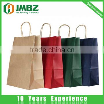 Handle and shopping brown kraft paper bag