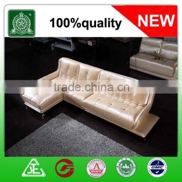 C2205 Hot Selling Pearl Shining Color Modern L Shape Leather Sofa