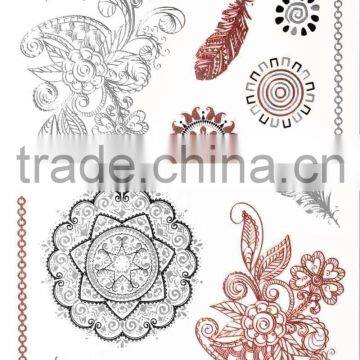 2015 New Design Gold Metallic Tattoo Sticker