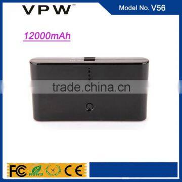 High Capacity 5V 2.1A Black Mobile Phone Extra Power 12000mAh Power Bank