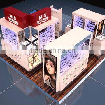 Hot selling sunglasses eyewear showcase kiosk with free design