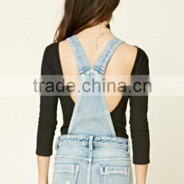 2016 Fashion Washed Ripped Design Denim Overalls, Overalls Jeans Custom photo-2