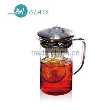 600ml Wholesale glassware high borosilicate handblown glass teapot 6002