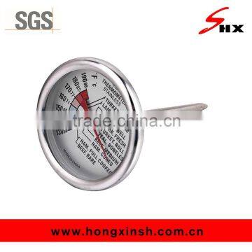 Large size barbecue cooking thermometer