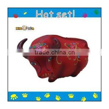 DIY cow shaped PVC coin factory bank,OEM allowed