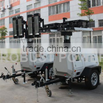 Hydraulic mast Kubota generator 7KW LED Mobile lighting tower