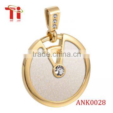 Luxury best friend forever zircon pendant for girls, genuine stingray leather pendant 18k gold plated necklace jewelry