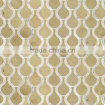 carrara white with germany beige waterjet marble floors designs